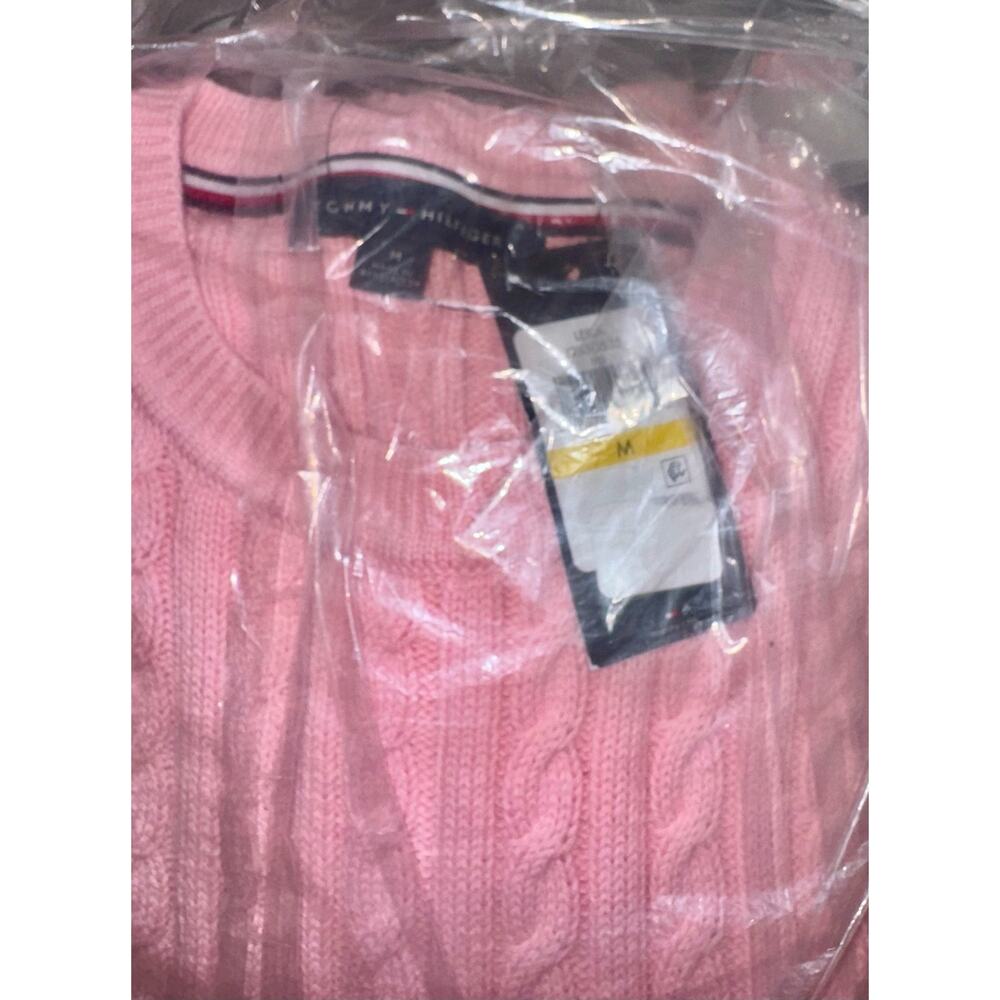 NWT PINK Tommy Hilfiger Cable Sweater Medium LEILA